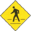 Señal de Precaución por cruce de peatones
